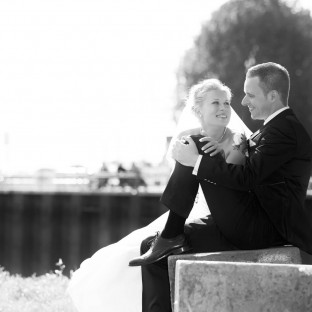 Hochzeitsfoto am Zollenspieker Fährhaus mit Chris Reiner